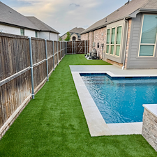 Backyard-Poolside-Sideyard-Artificial-Turf-Installation-in-Little-Elm-Texas 2